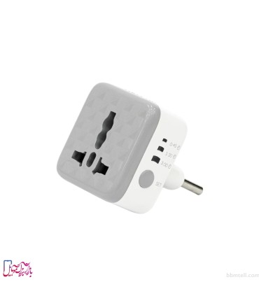 تبدیل شارژر دیواری سه به دو هادرون مدل P103 تایمر دار با گارانتی 36 ماهه