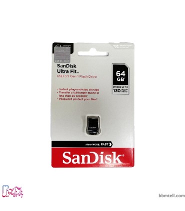 فلش مموری سن دیسک مدل Ultra Fit USB 3.2 Gen 1 ظرفیت 64 گیگابایت