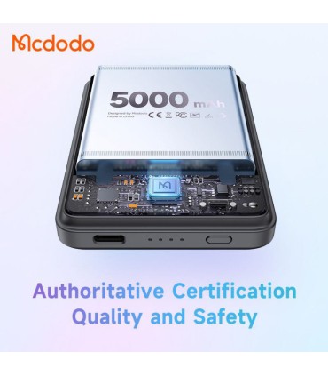 پاوربانک بی سیم مک‌دودو مدل MC-395 ظرفیت 5000 میلی آمپرساعت