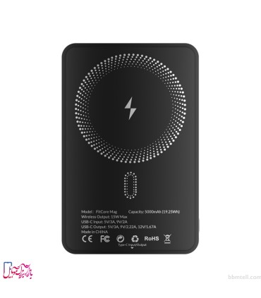 پاوربانک GloriMi مدل FitCore Mag ظرفیت 5000 میلی آمپرساعت