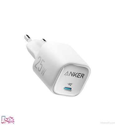 شارژر دیواری انکر مدل (A2656) توان ۲۵ وات و پورت USB-C (دوپین)