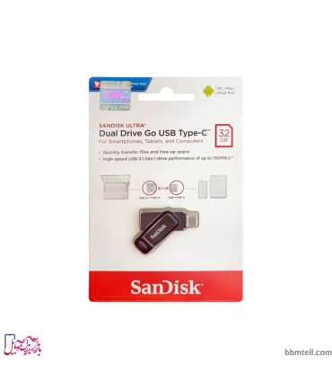 فلش OTG سن دیسک Type-C ظرفیت 32 گیگابایت