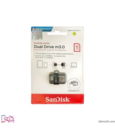 فلش OTG سن دیسک Micro USB ظرفیت 16 گیگابایت